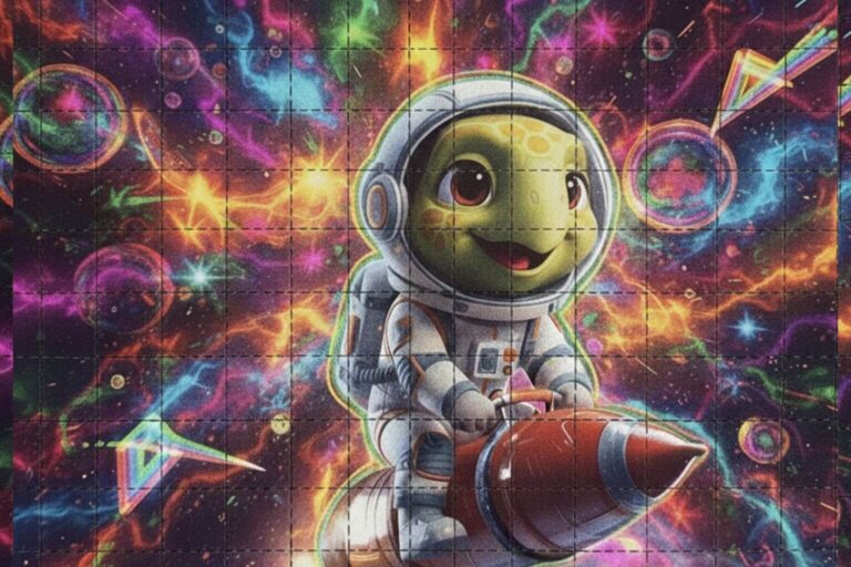 Lab-tested 1S-LSD blotter tab representing legal LSD research options available in Germany and Europe.